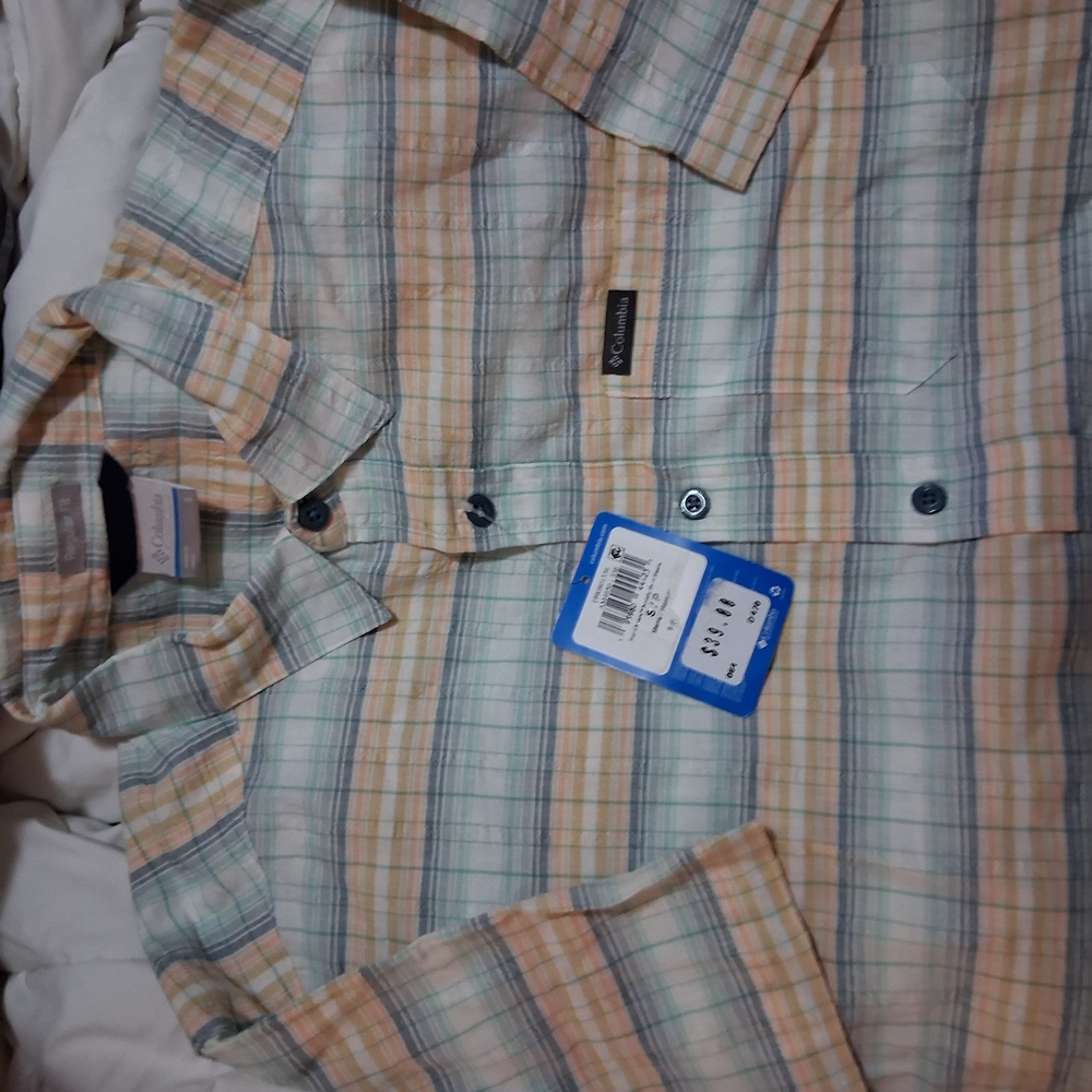 Columbia Pastel Plaid Button-Up Shirt
